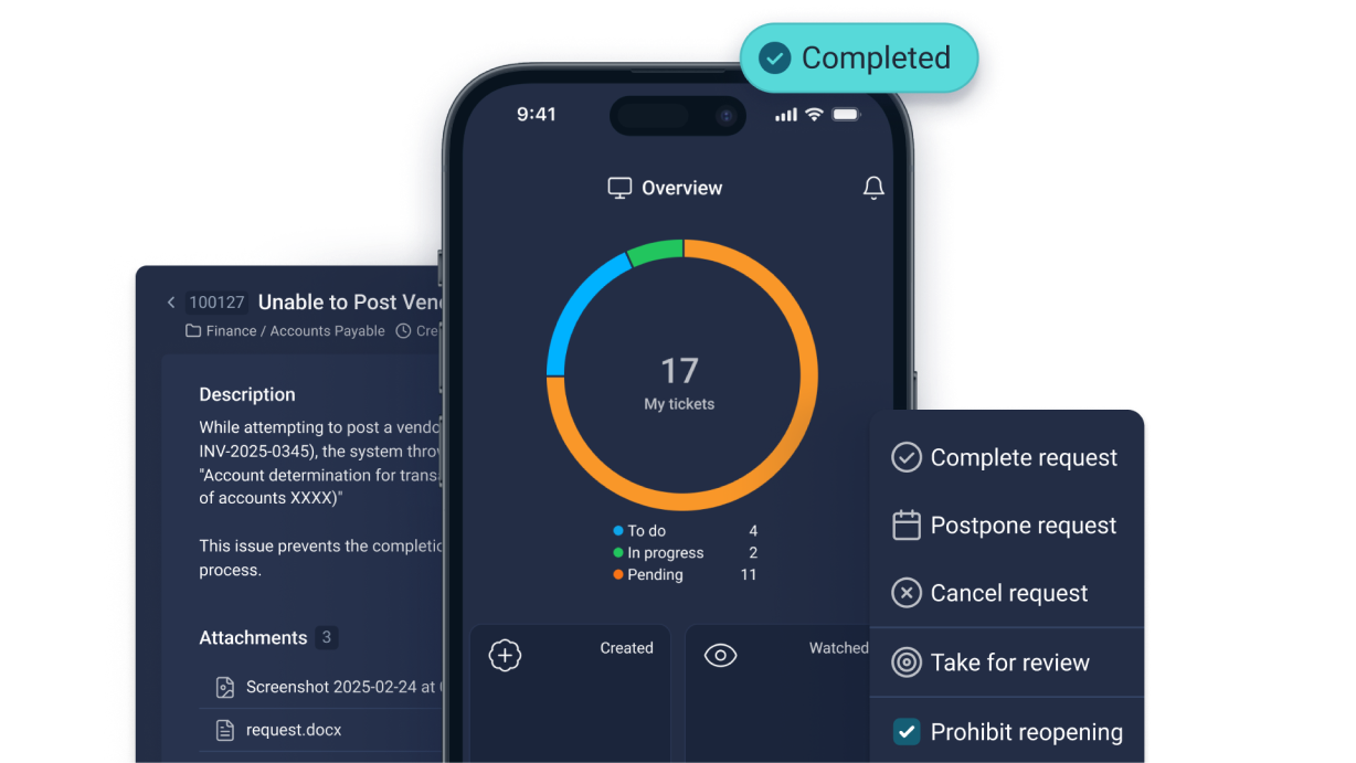 Tickets solution interface